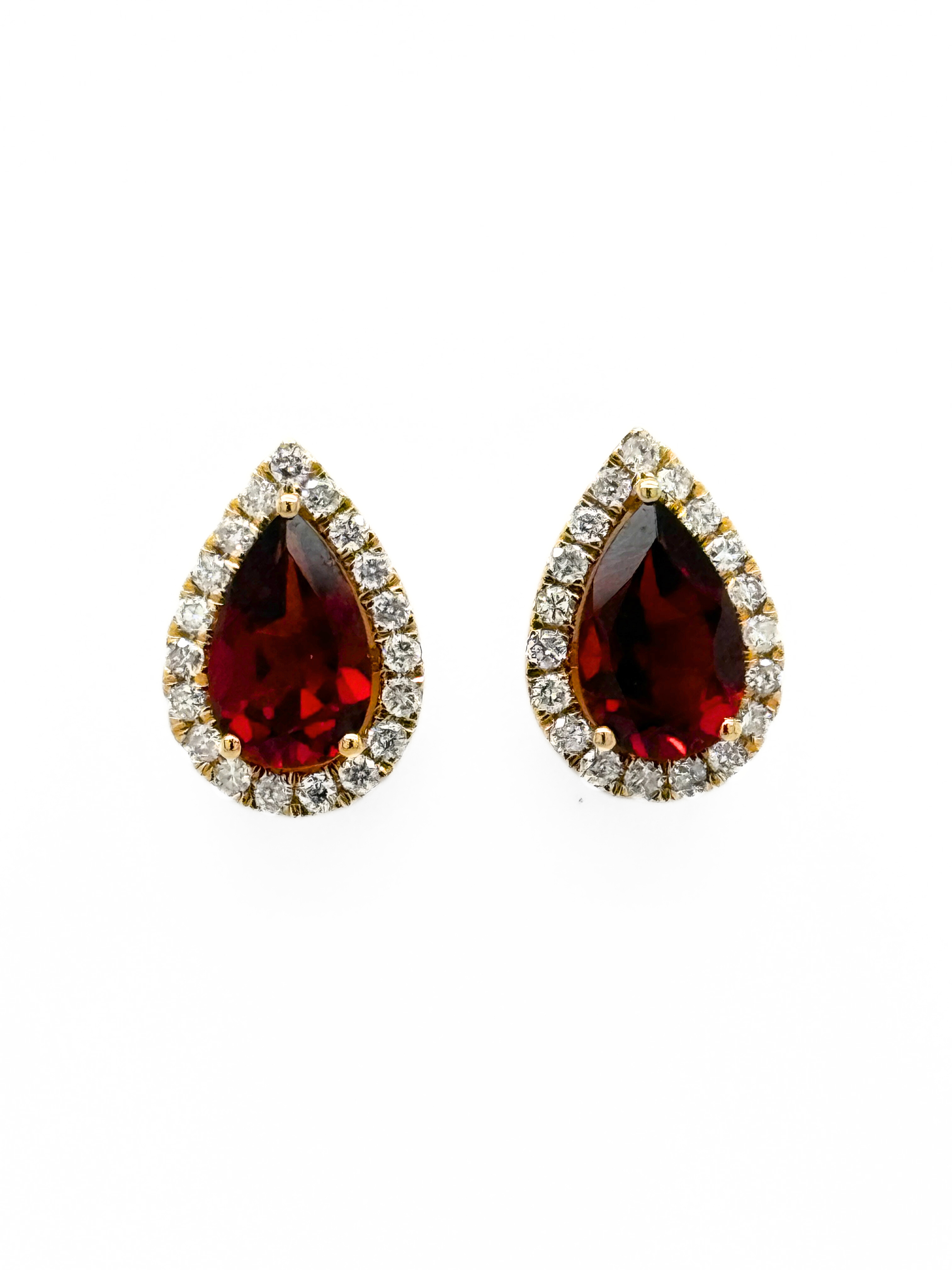 GARNET STUD EARRINGS-4049578X5